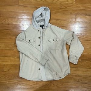 Forever 21, cream corduroy flannel with hood